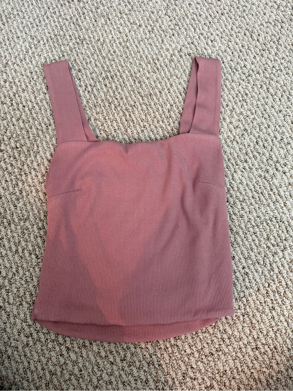 ILLA ILLA Ribbed Square-Neck Tank Top - Dusty Mauve